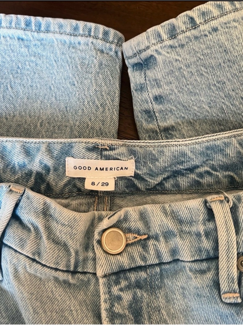 Good American Light Wash Straight Leg Jeans